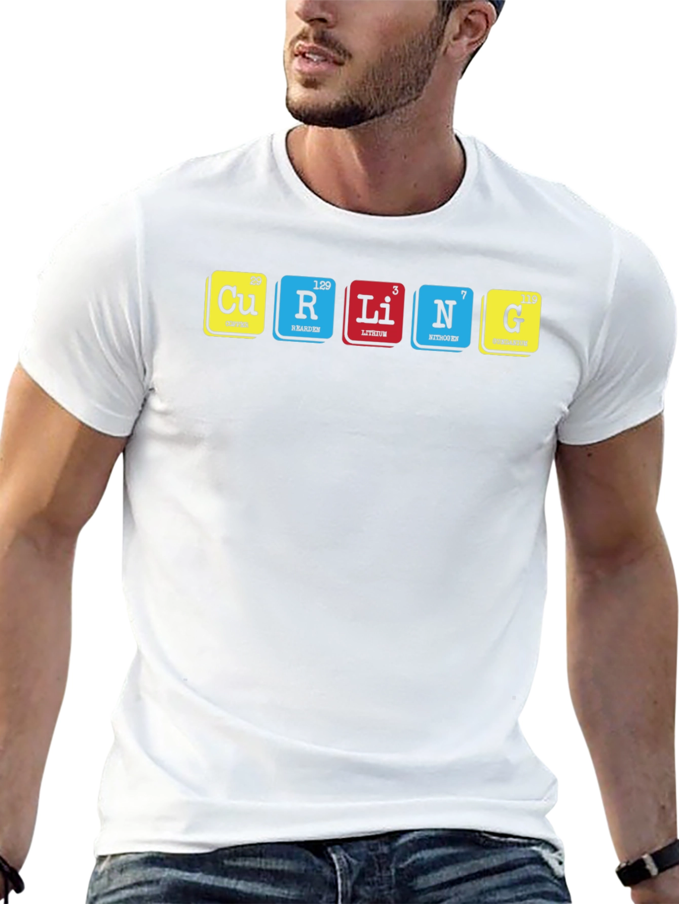 Periodic Table of Curling Elements Black T-Shirt