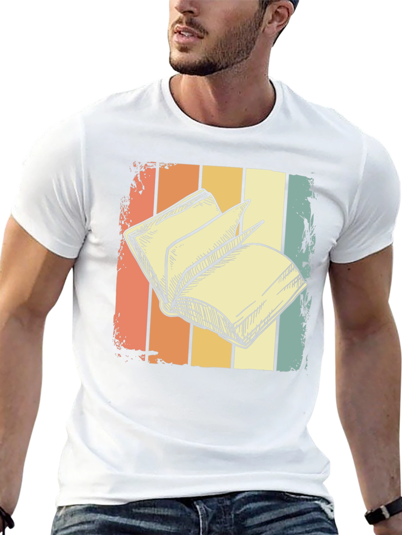 Retro Book Lover T-Shirt - Stylish Reading Design