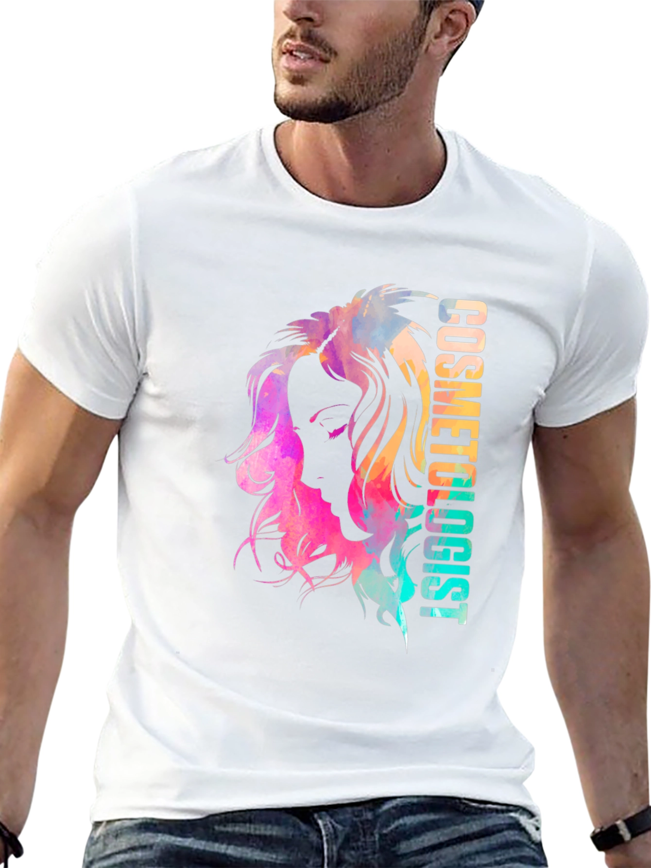 Cosmetologist Watercolor Graphic T-Shirt