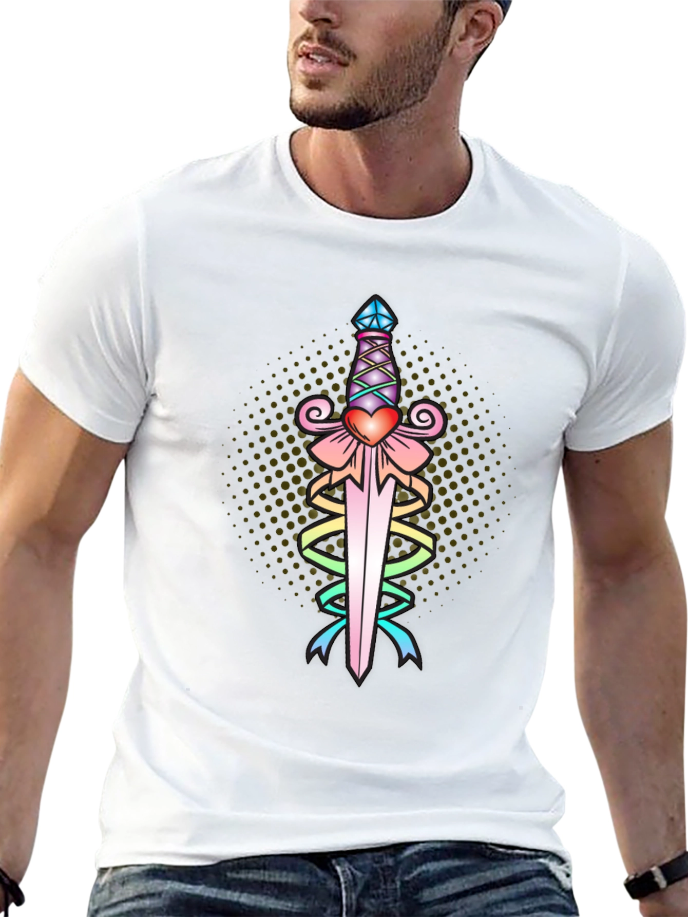 Heart Dagger Tee - Black Graphic T-Shirt