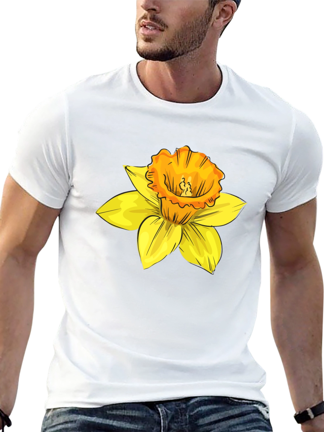 Floral Graphic Tee - Stylish Unisex Daffodil T-Shirt