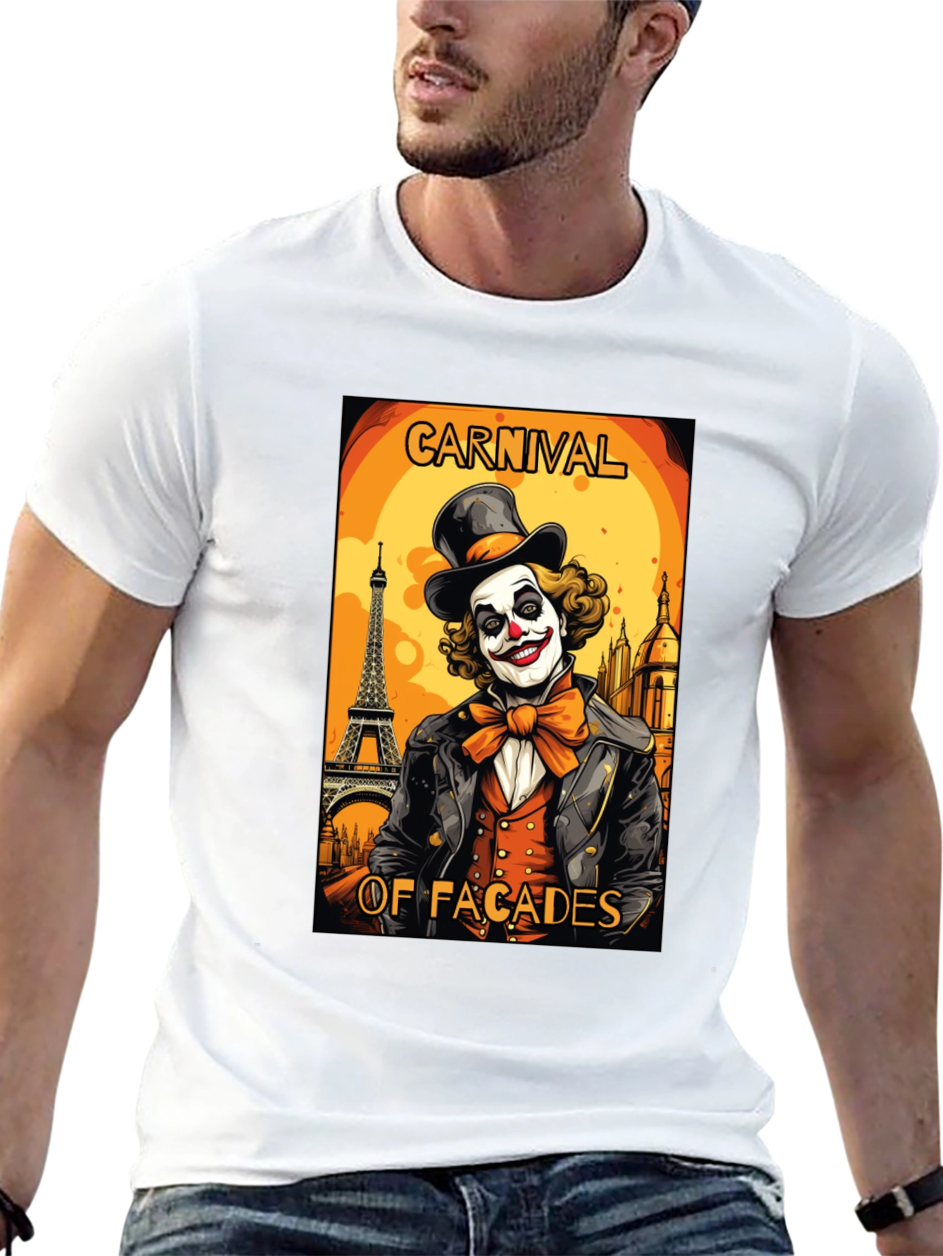 Carnival Facades Clown Graphic T-Shirt
