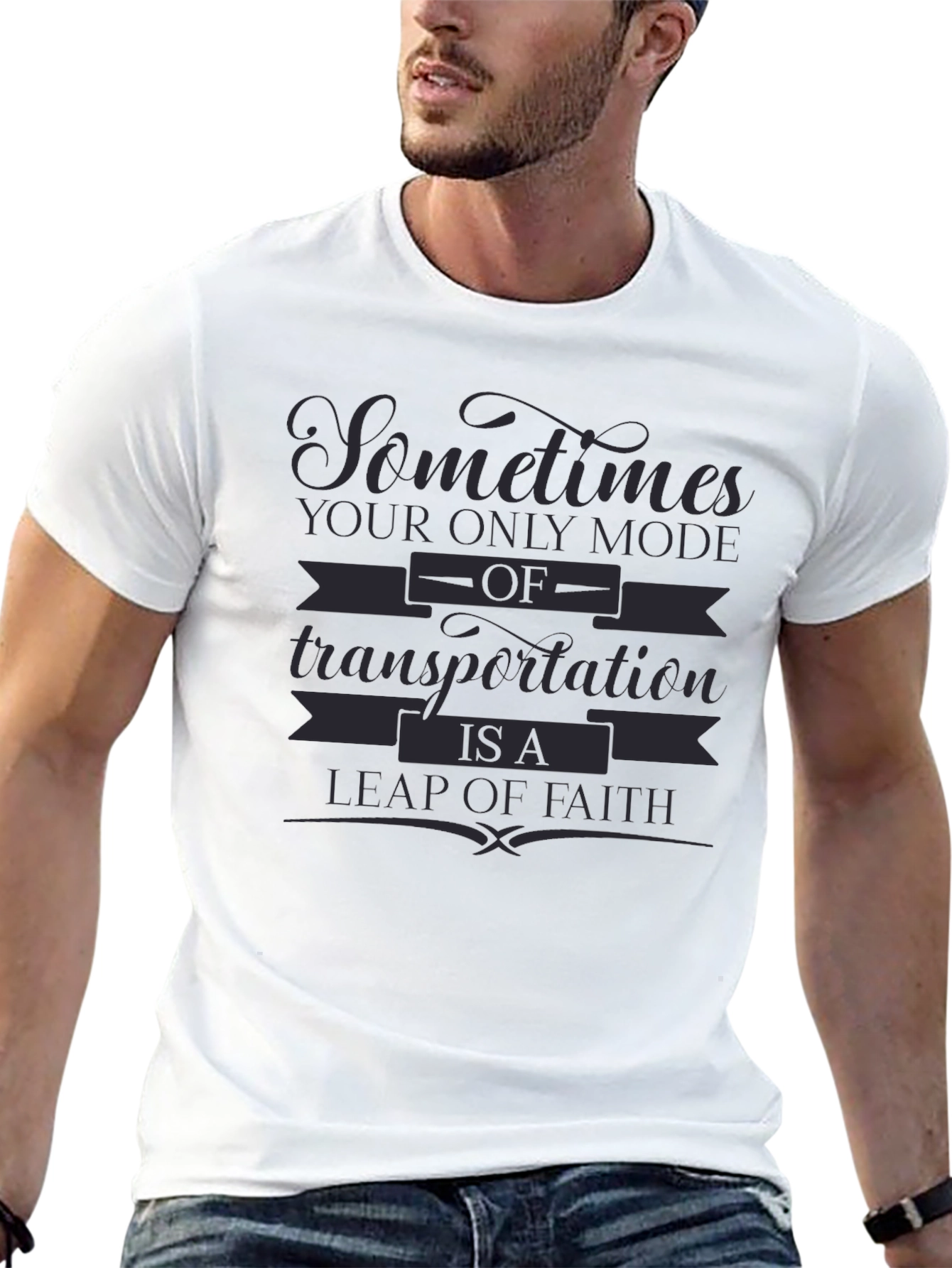 Leap of Faith Graphic Tee - Motivational Design