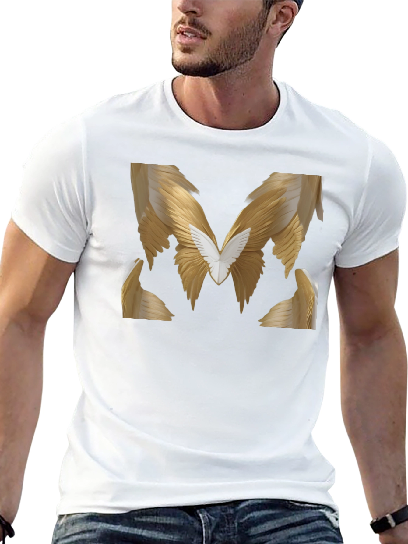 Winged M Graphic Tee - Stylish Black T-Shirt