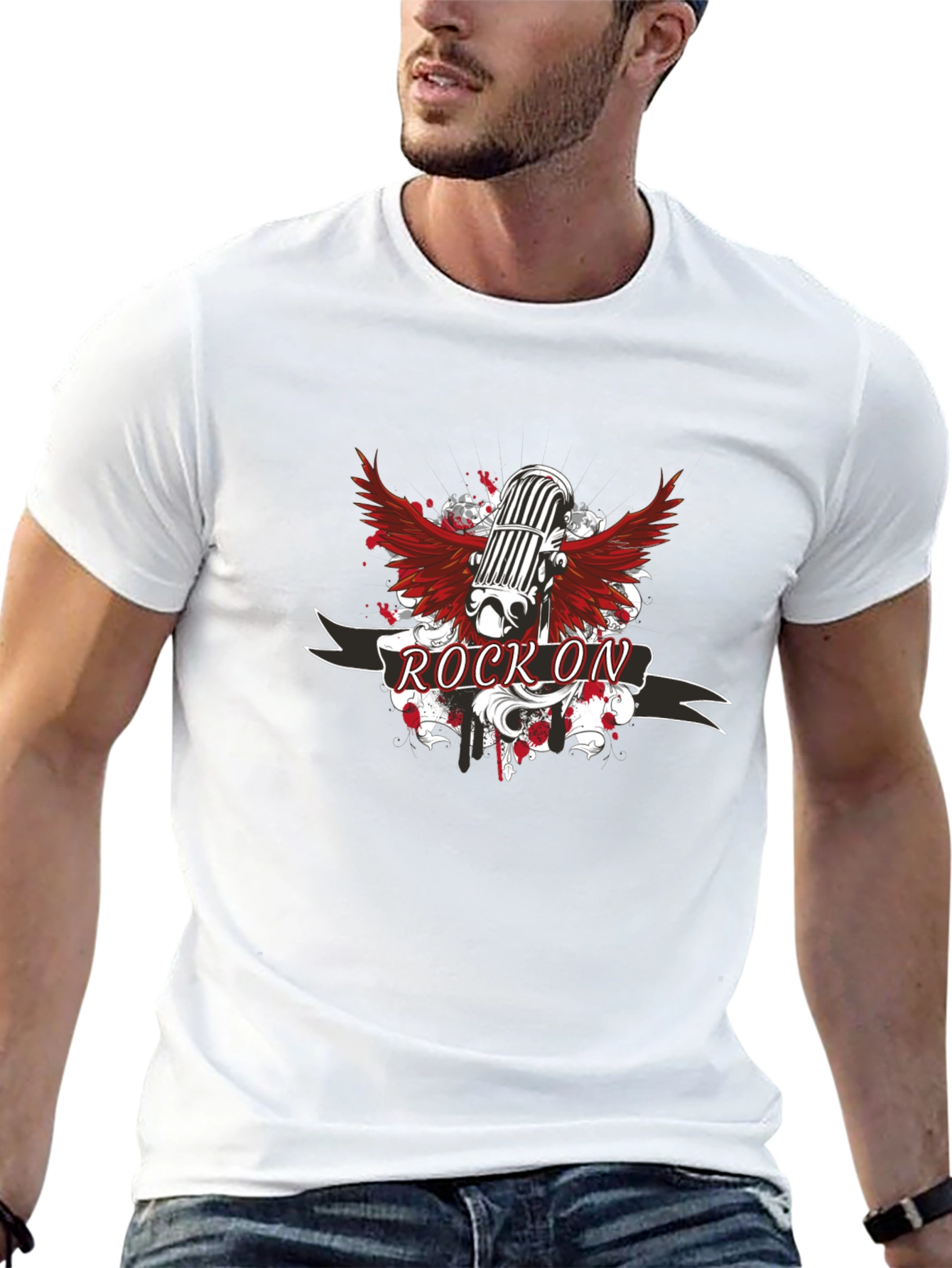 Rock On Microphone Graphic Tee - Cool Music T-Shirt