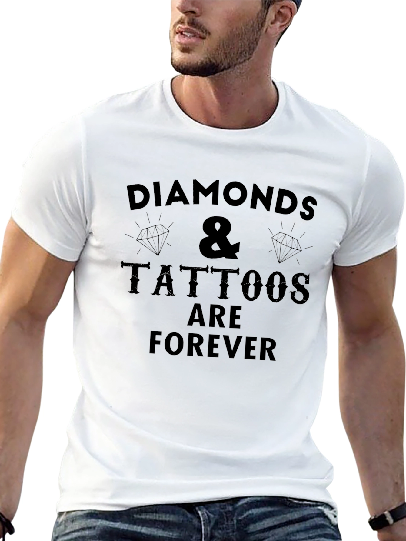 Diamonds & Tattoos Forever Black T-Shirt