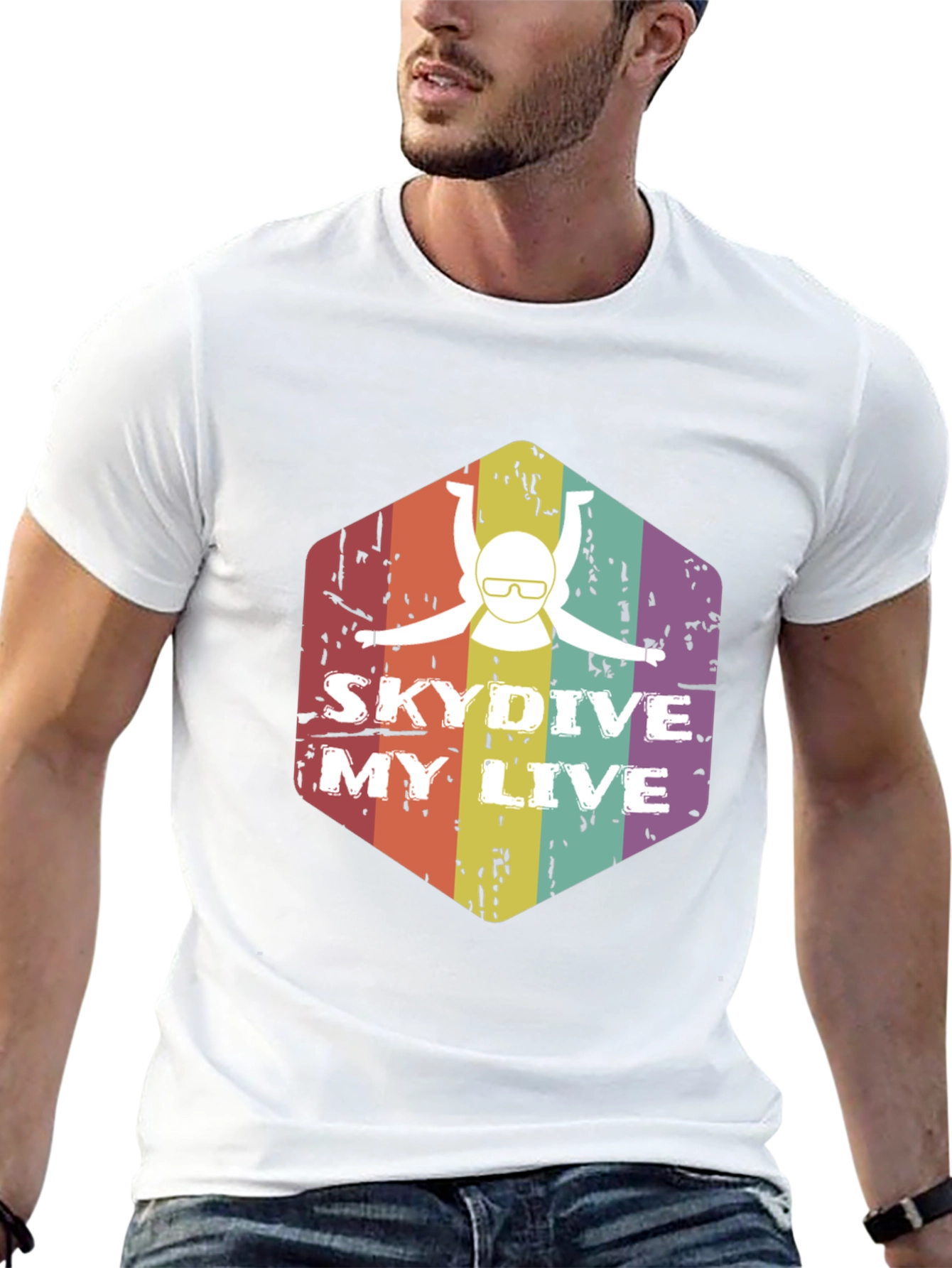 Skydive My Live Graphic Tee - Black Cotton Shirt