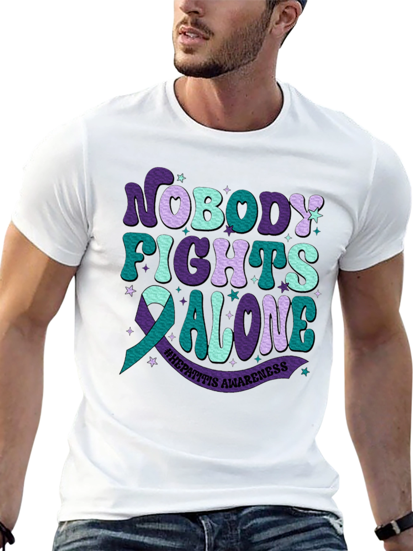 Hepatitis Awareness Tee - Nobody Fights Alone