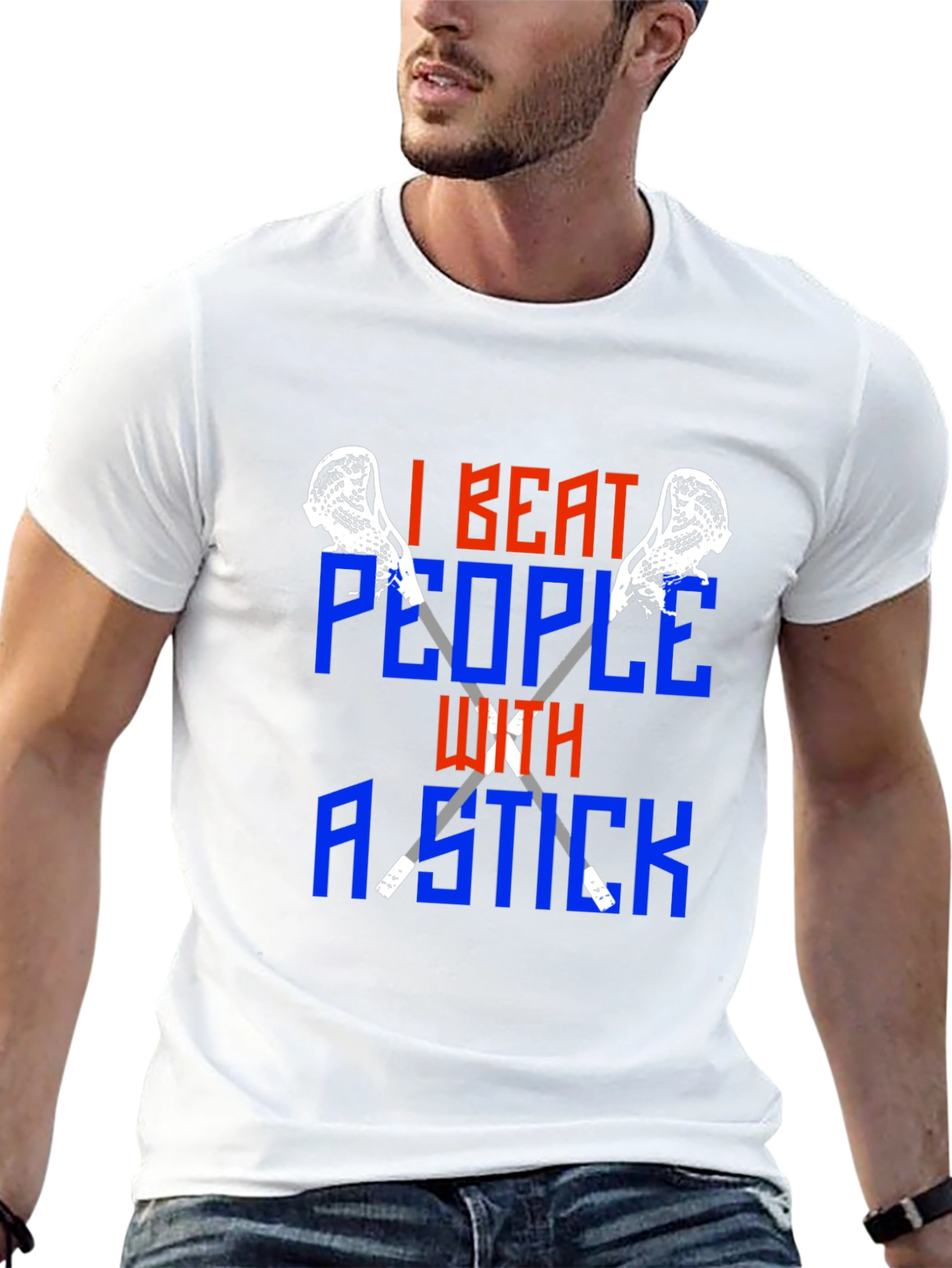 I Beat People With a Stick Lacrosse T-Shirt