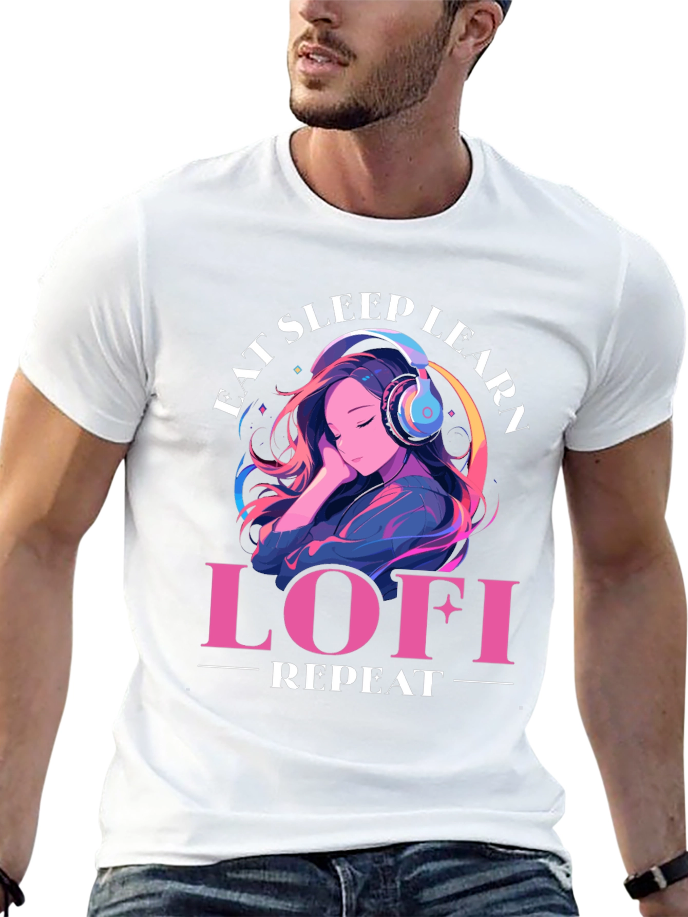 Eat Sleep Learn Lofi Repeat Graphic Tee