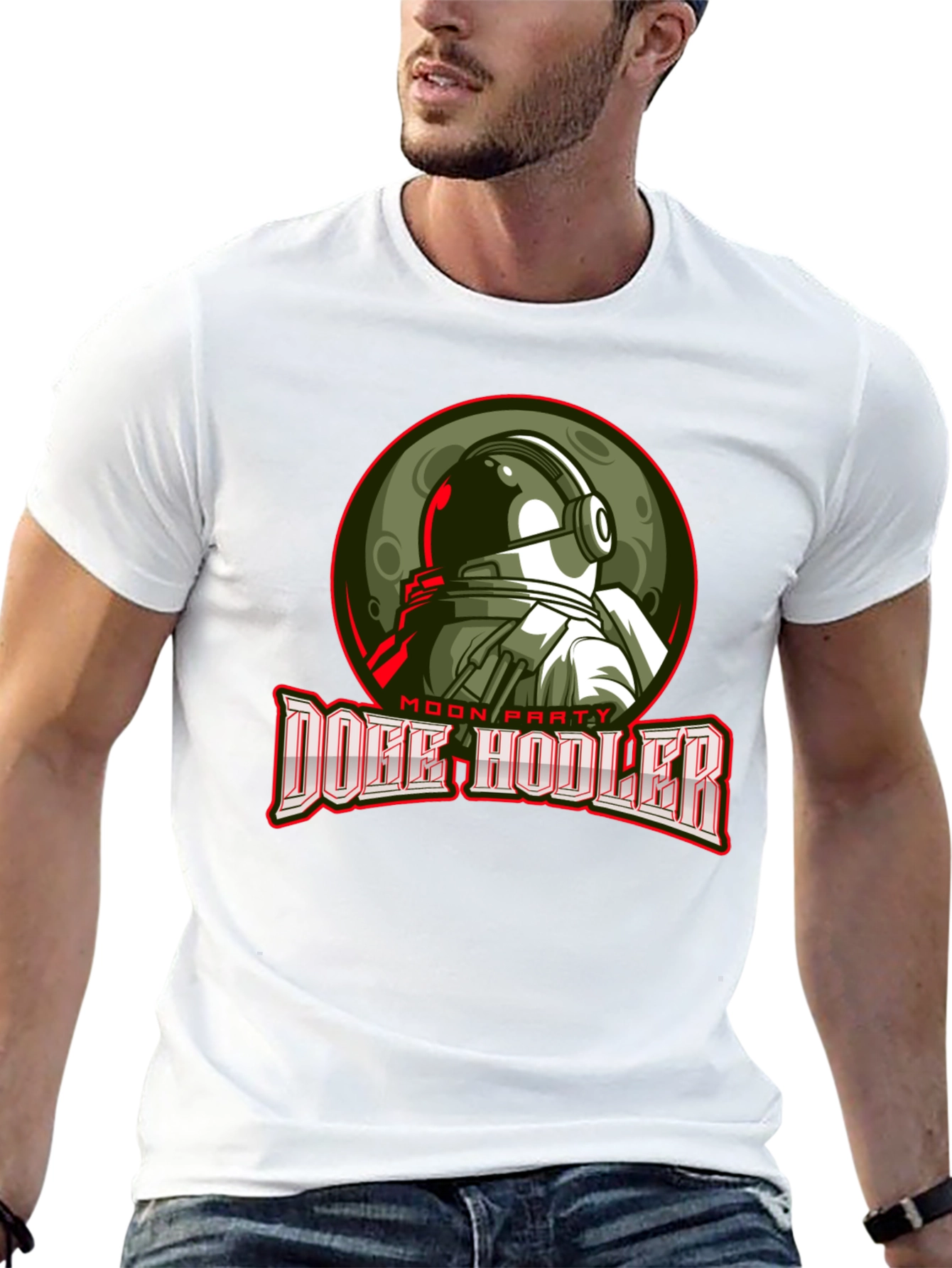 Doge Hodler Moon Party Black T-Shirt