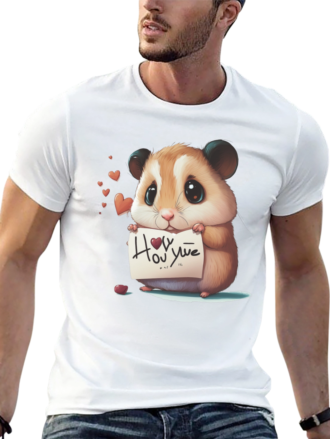 Cute Hamster Holding Love Note T-Shirt
