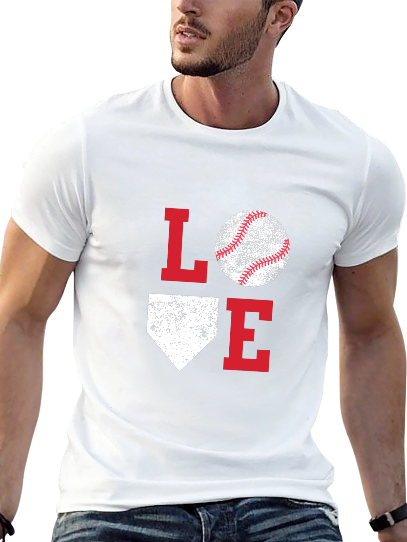 Love Baseball Graphic T-Shirt Sport Fan Tee