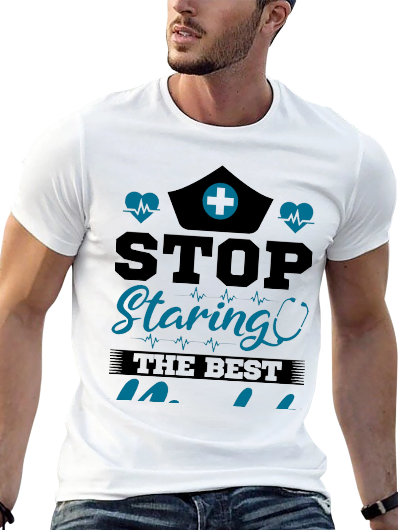 Stop Staring Nurse T-Shirt - Black