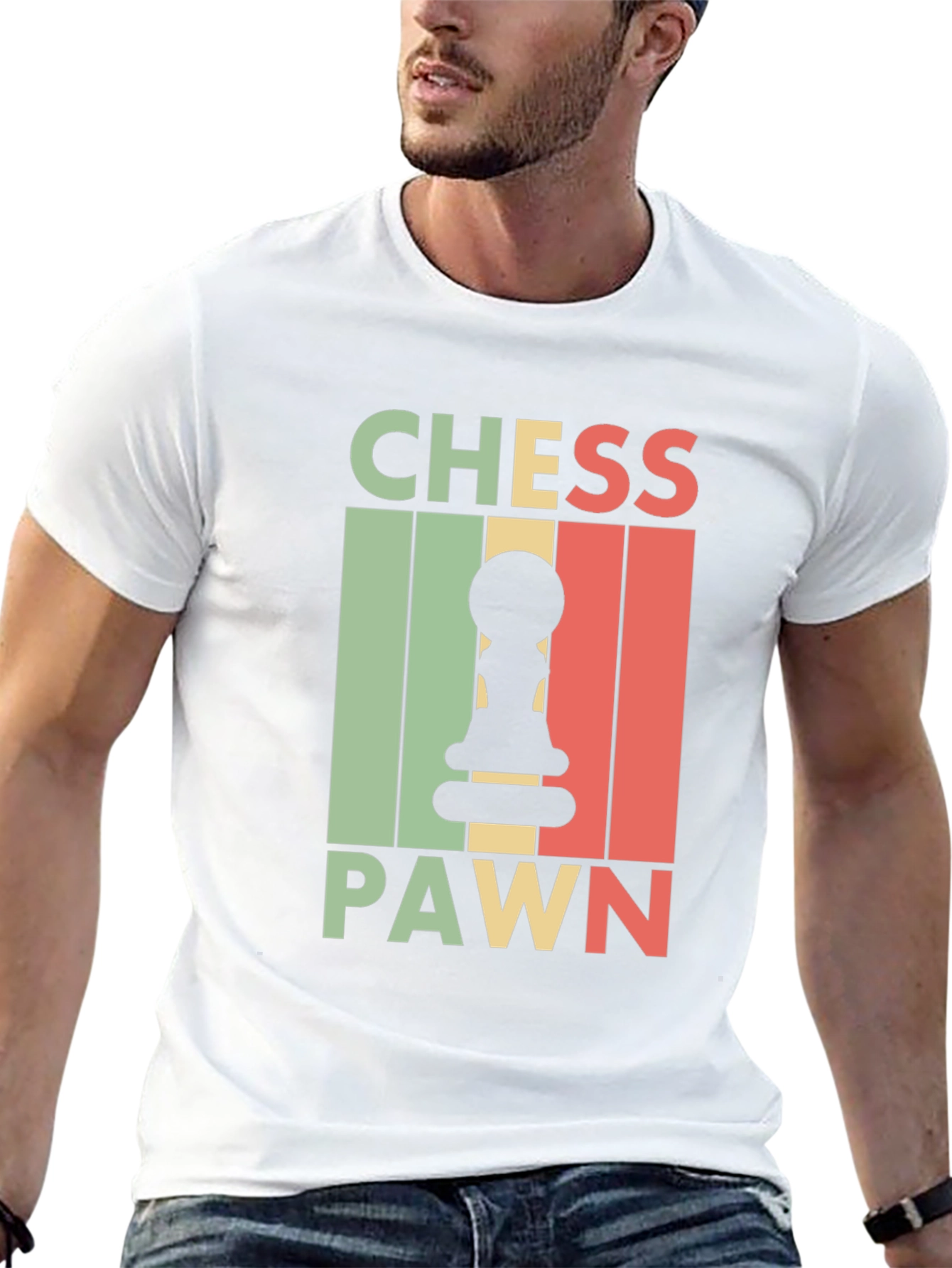Chess Pawn Graphic Tee - Black Retro T-Shirt