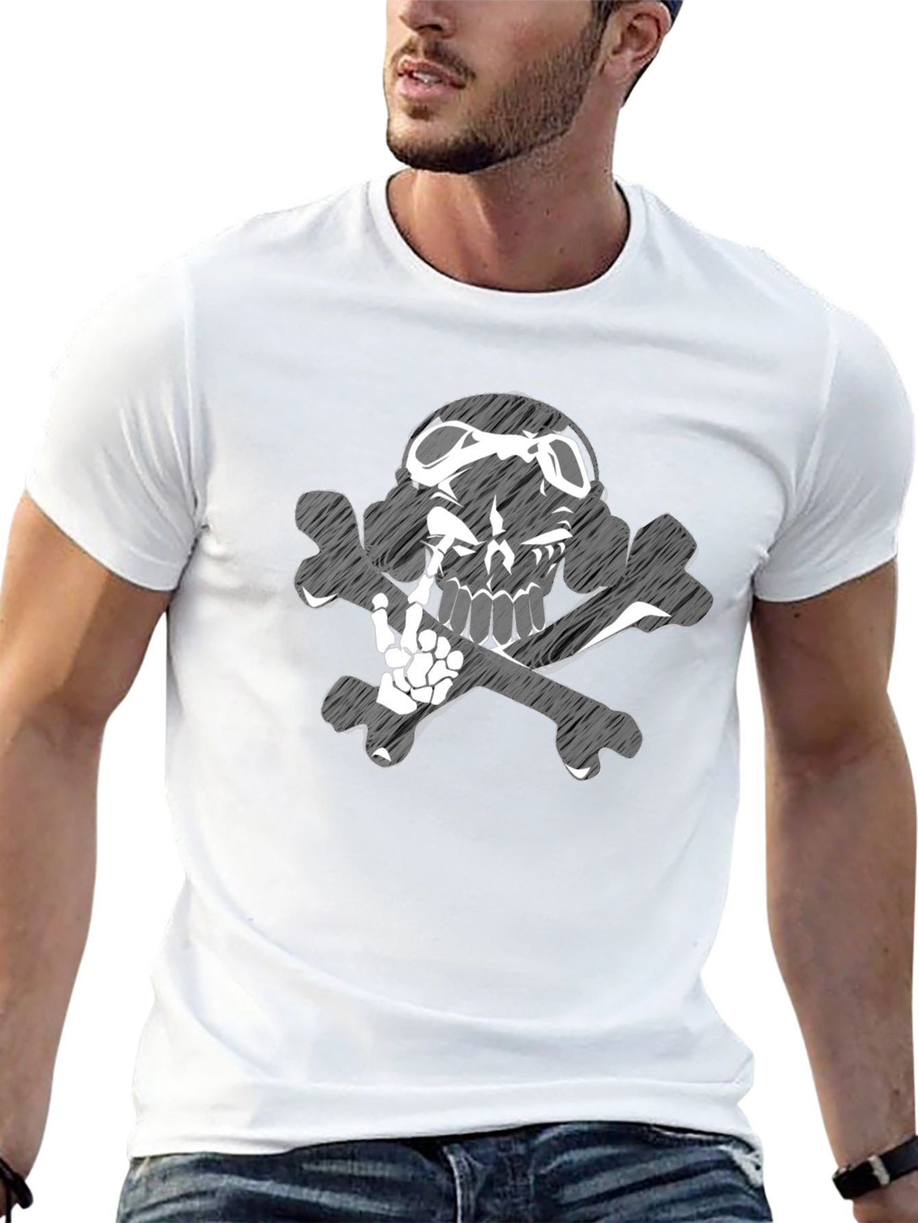 Skull & Bones Graphic Tee - Edgy Fashion