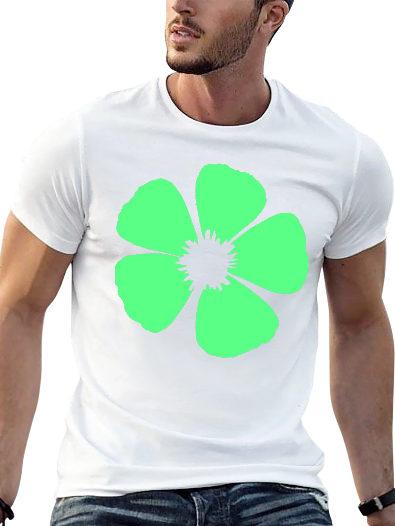 Flower Graphic Black T-Shirt