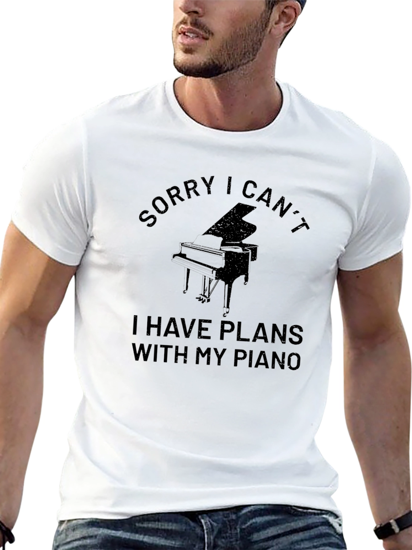 Sorry I Cant. Piano T-Shirt. Musician Gift.