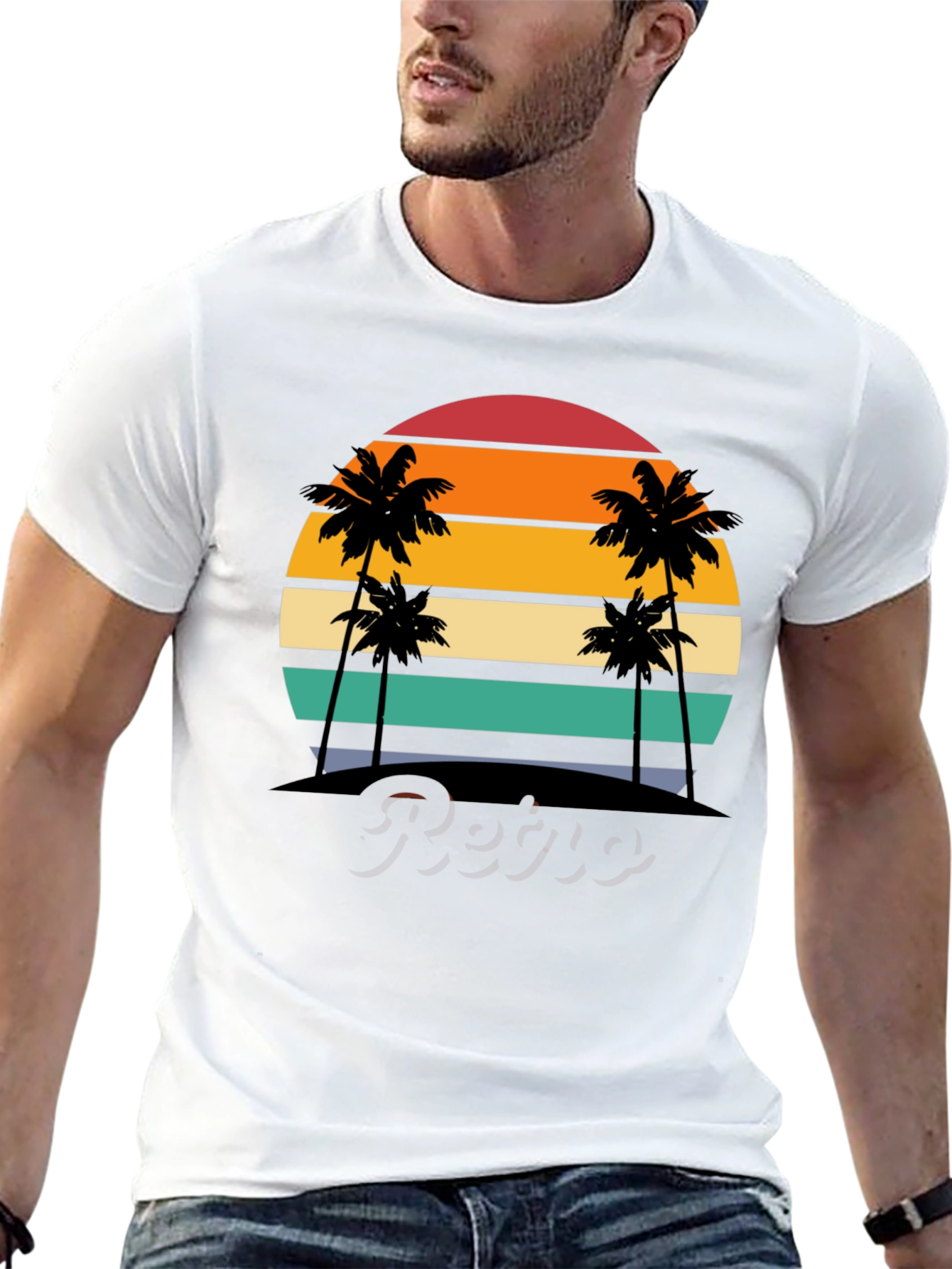 Retro Sunset Palm Tree T-Shirt