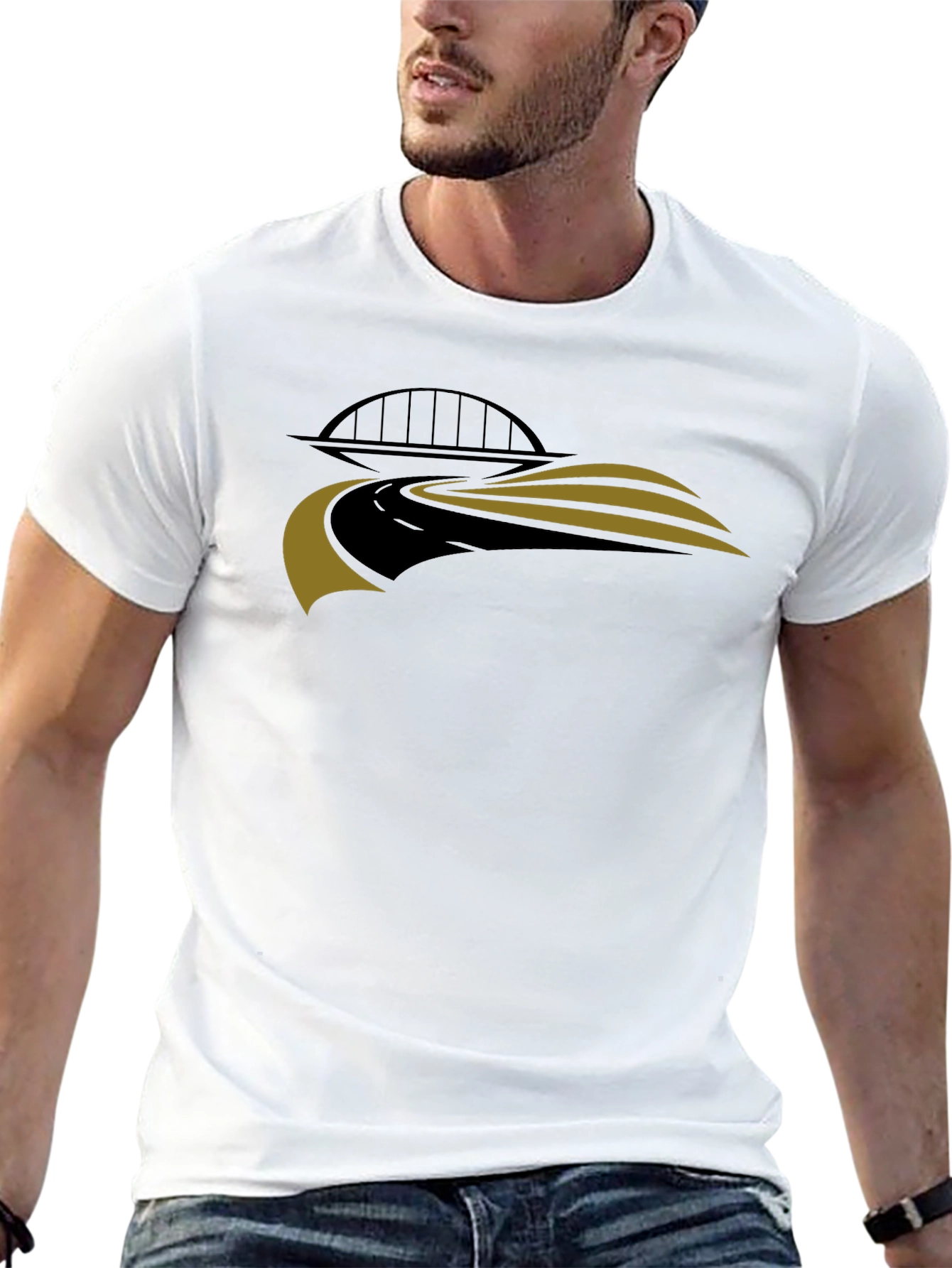 Road Bridge Graphic T-Shirt - Modern Design