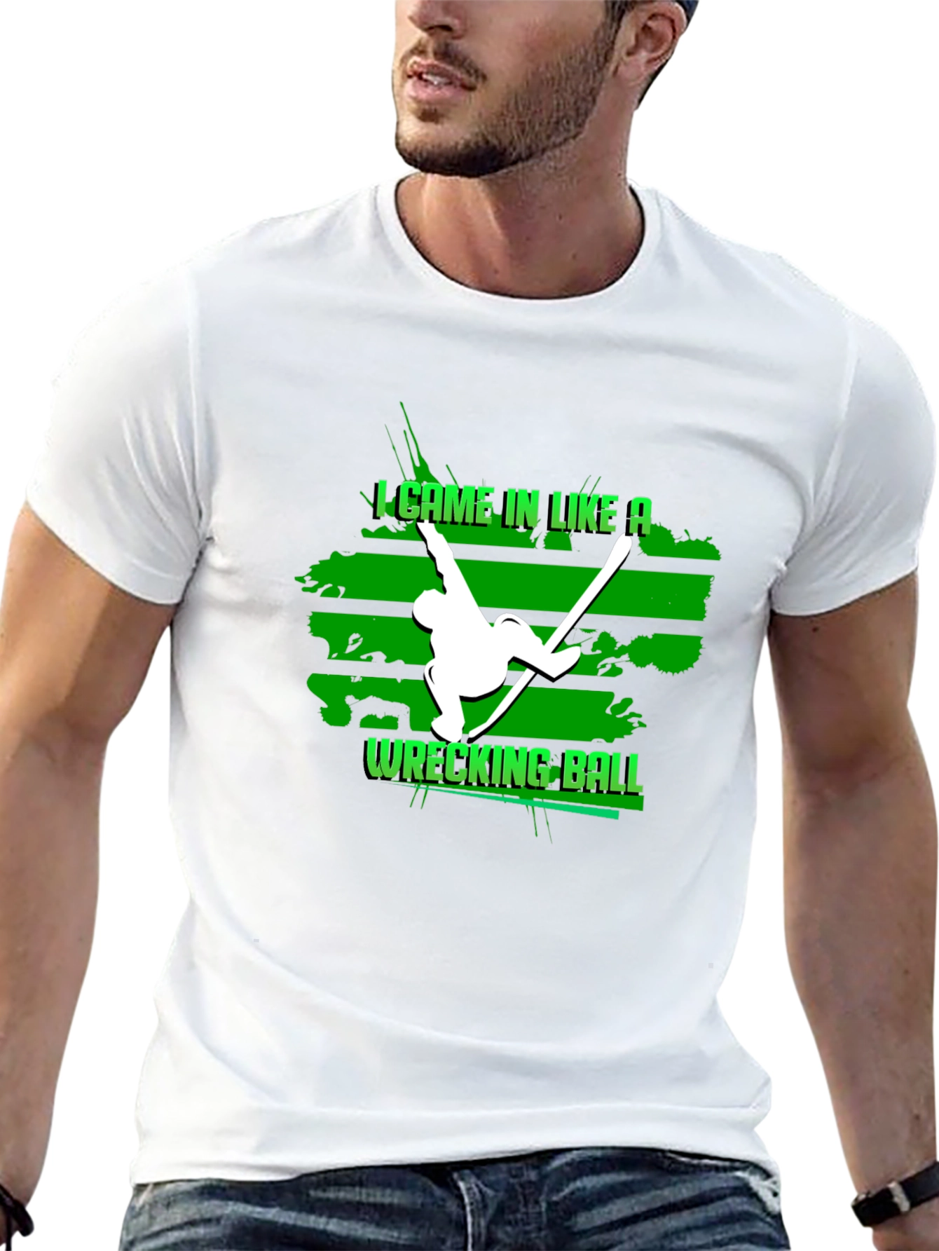 Wrecking Ball Graphic Tee - Novelty T-Shirt