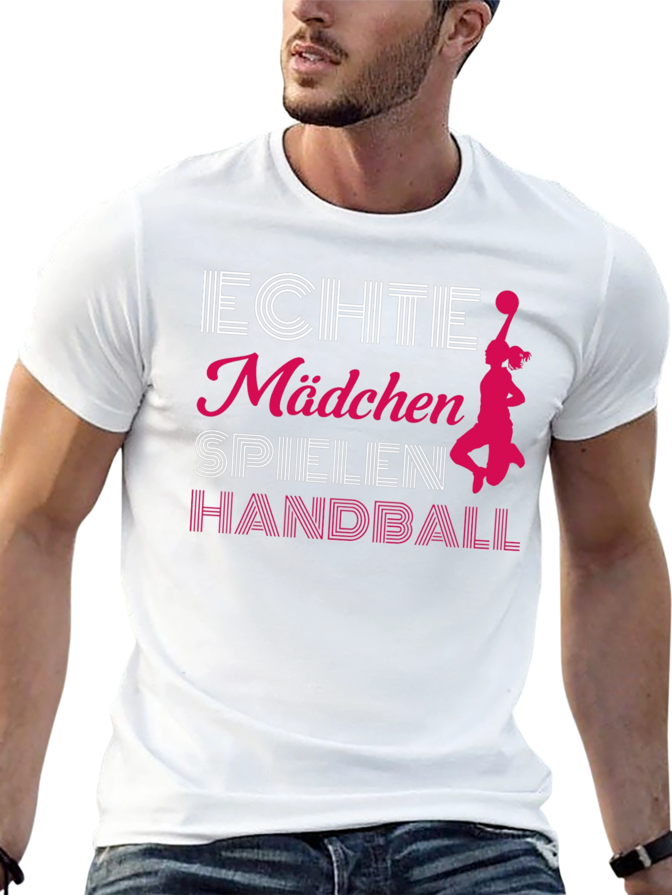 Echte Mädchen Handball Black T-Shirt