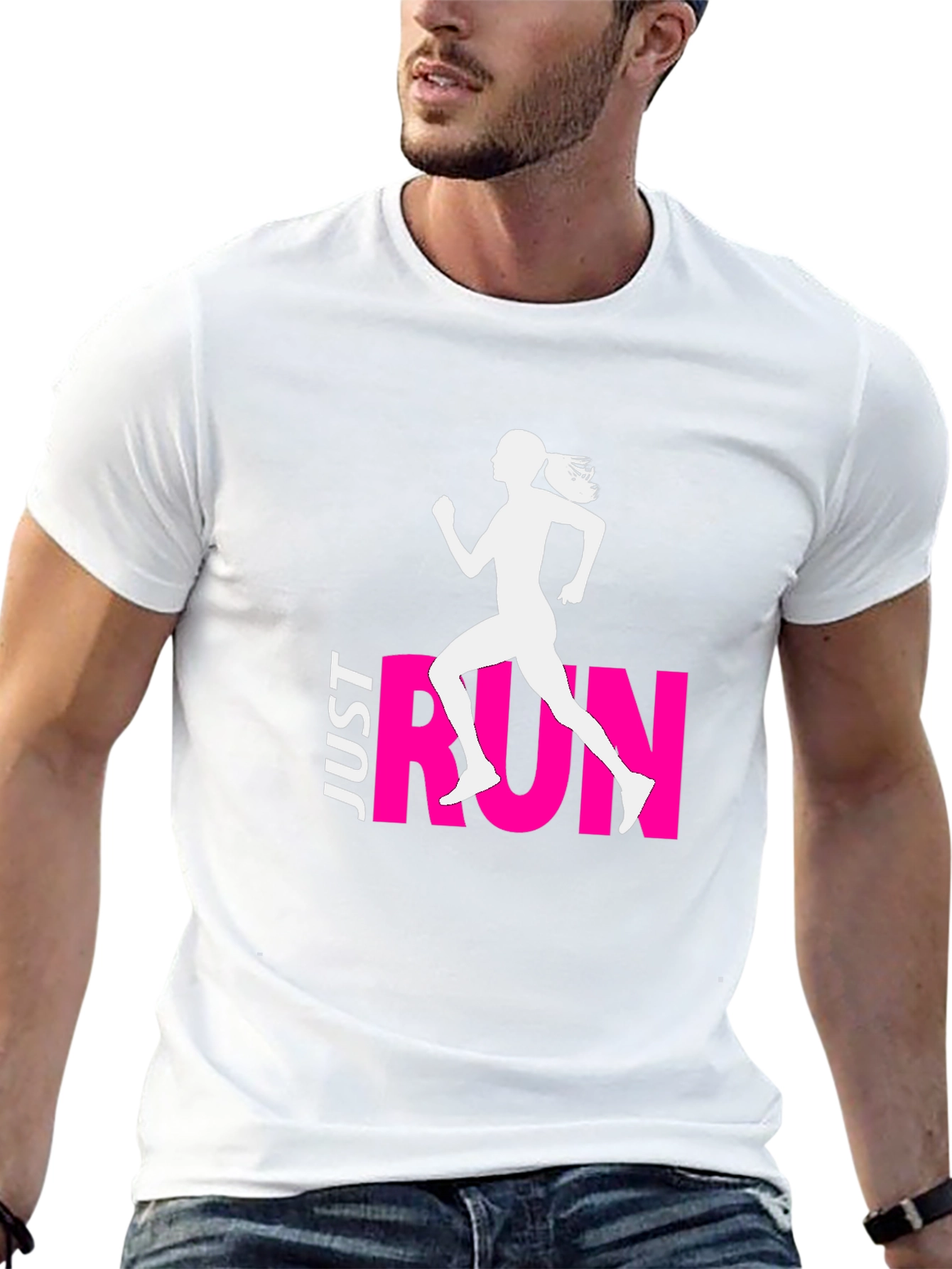 Just Run Black Graphic Tee
