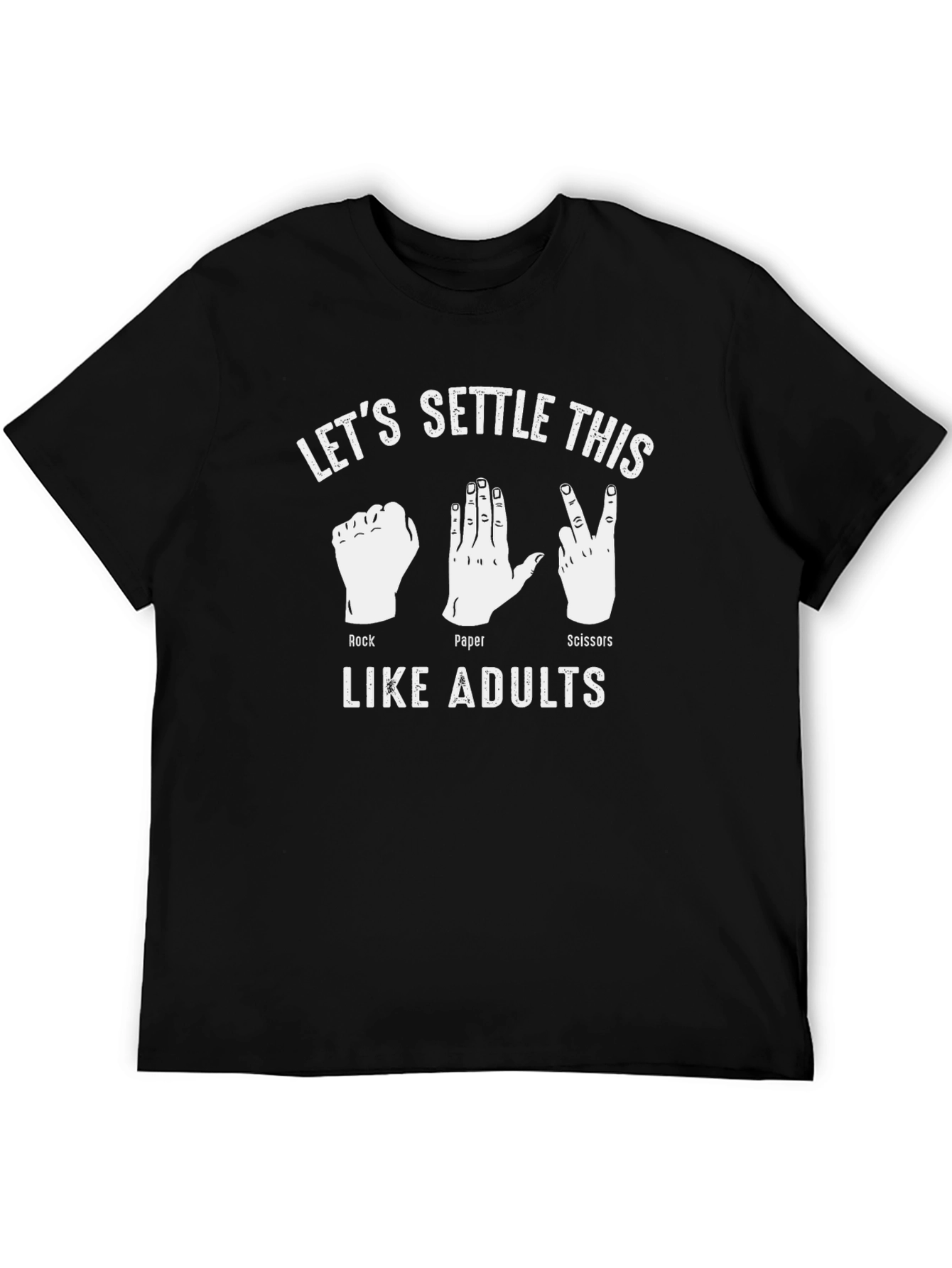 Rock Paper Scissors Adulting Black T-Shirt
