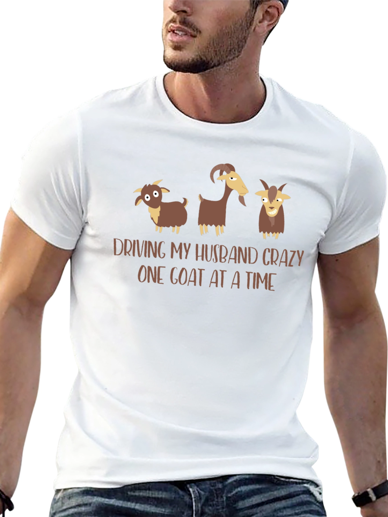 Driving My Husband Crazy Goat T-Shirt