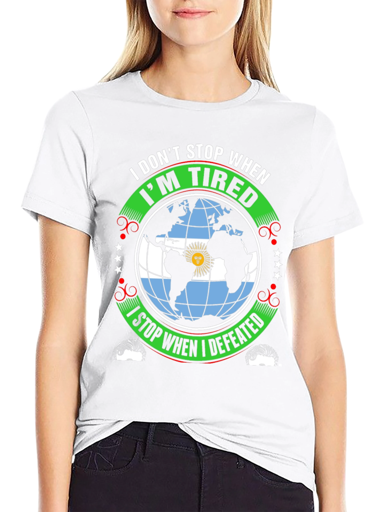 Argentina Pride Graphic T-Shirt - Never Give Up!