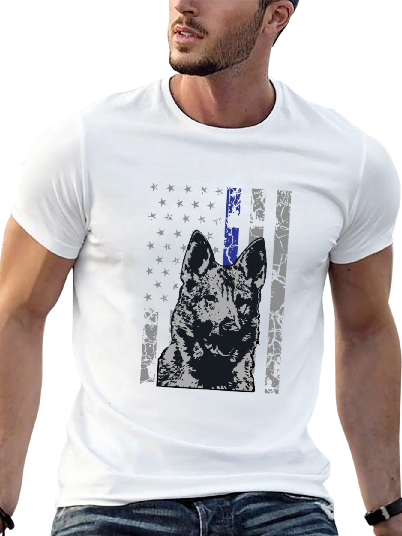 K9 Thin Blue Line Flag Graphic Tee