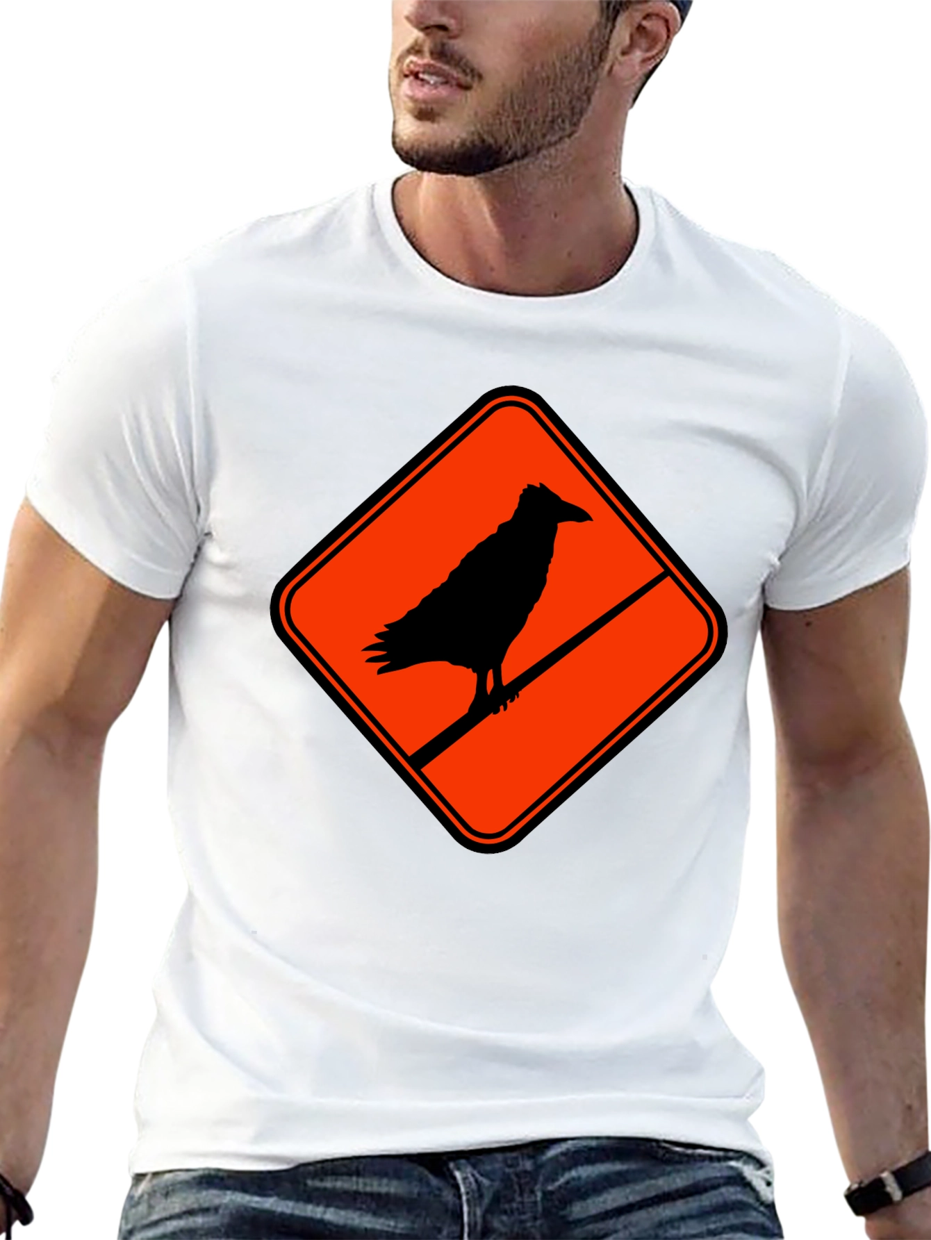 Raven Silhouette Graphic Black T-Shirt