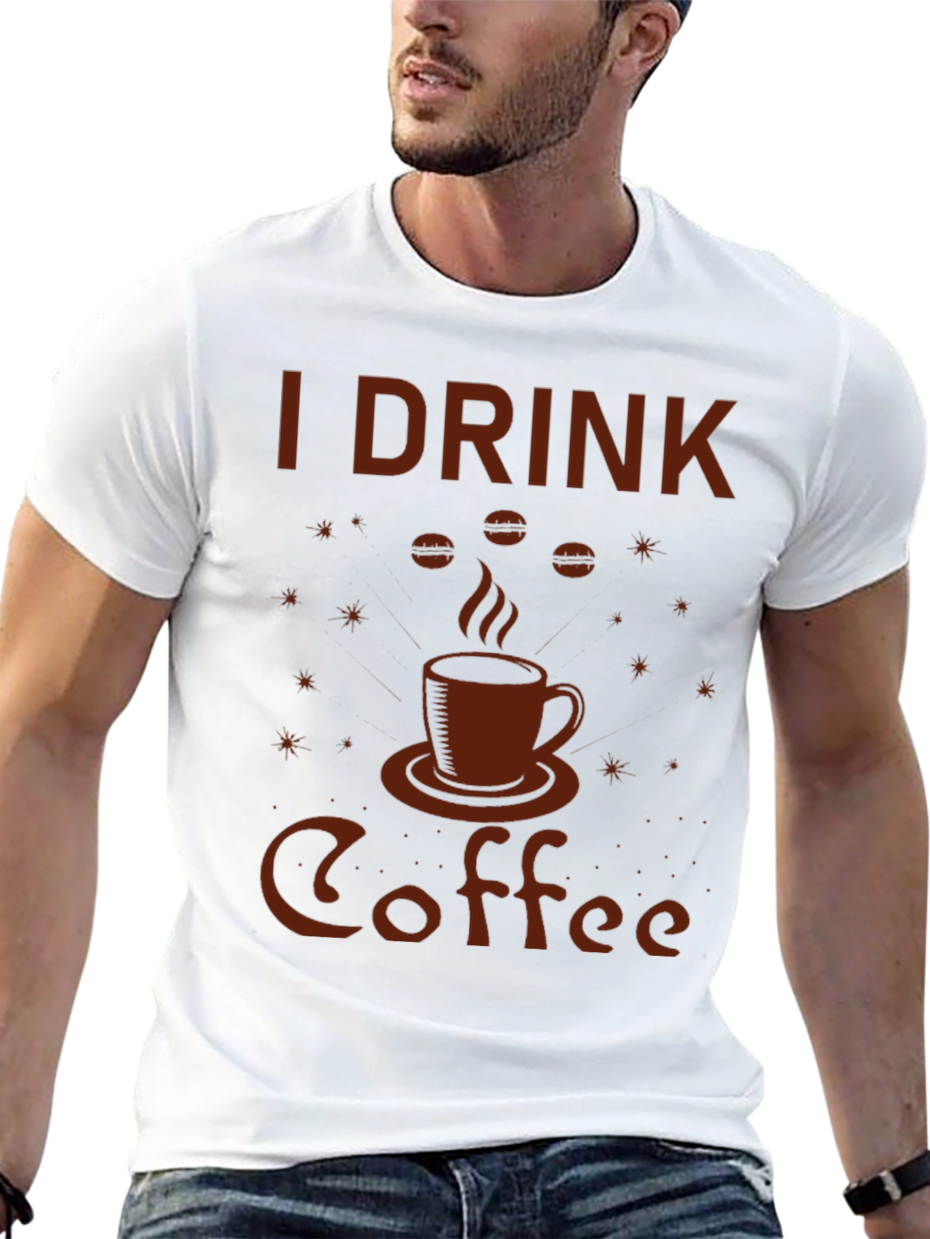I Drink Coffee Graphic Tee - Black Cotton