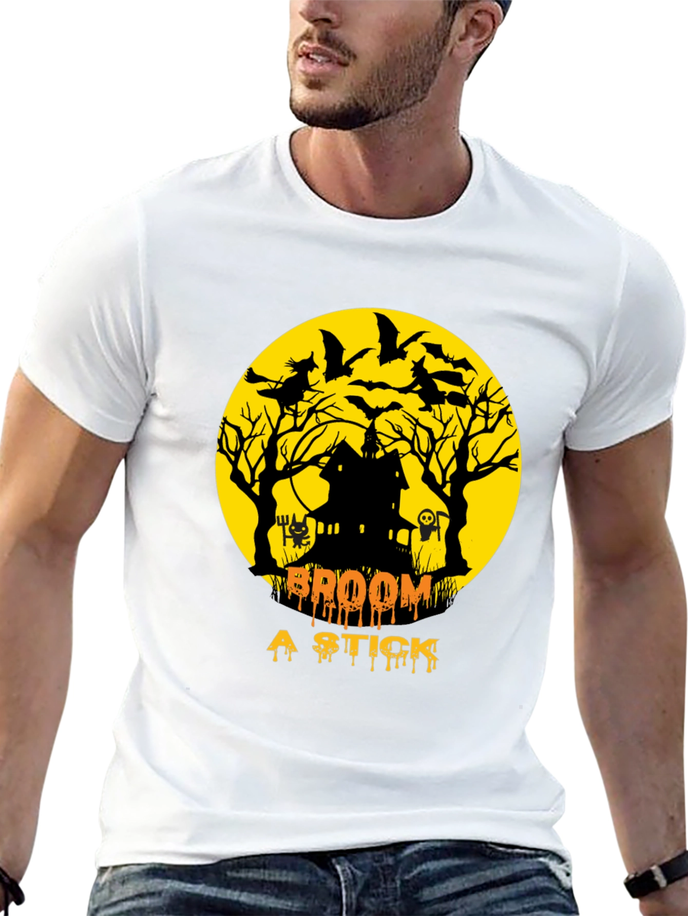 Halloween T-Shirt: Broom a Stick Design