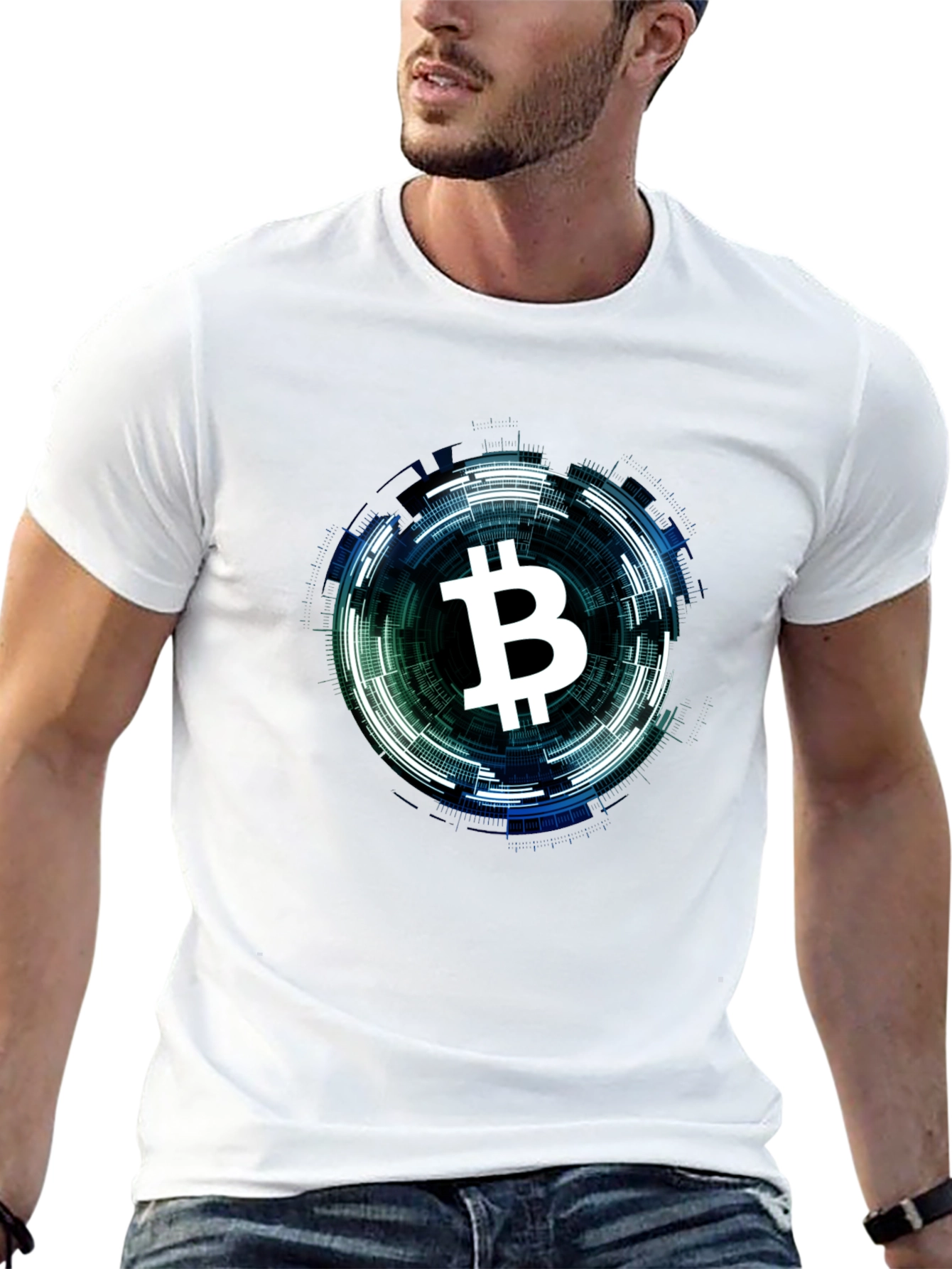 Bitcoin Tech Circle Black T-Shirt