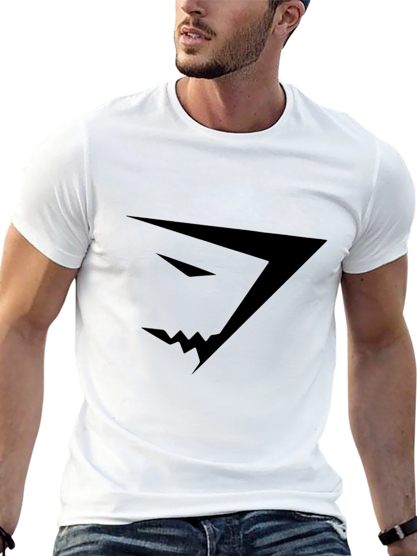 Mens Black Gym Shark Graphic T-Shirt