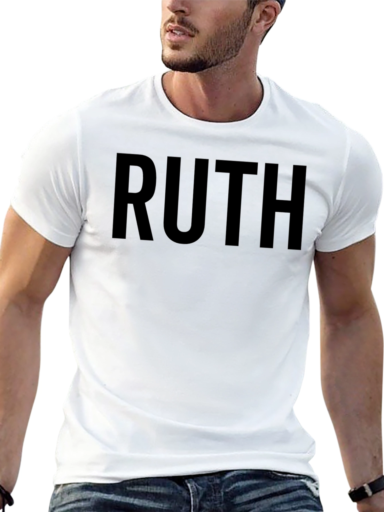 RUTH Graphic Tee - Classic Black Crew Neck T-Shirt