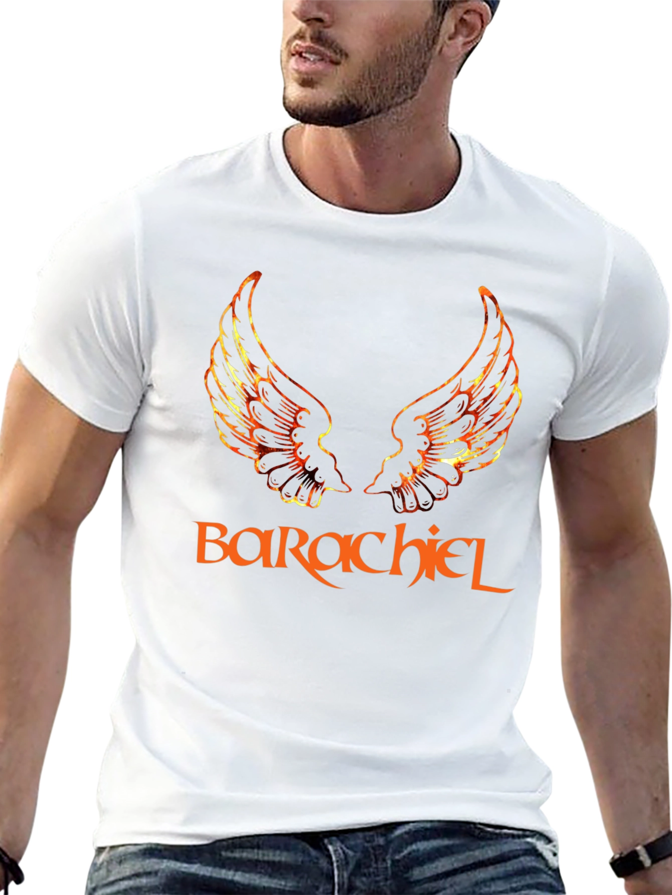 Barachiel Wings Graphic Black T-Shirt