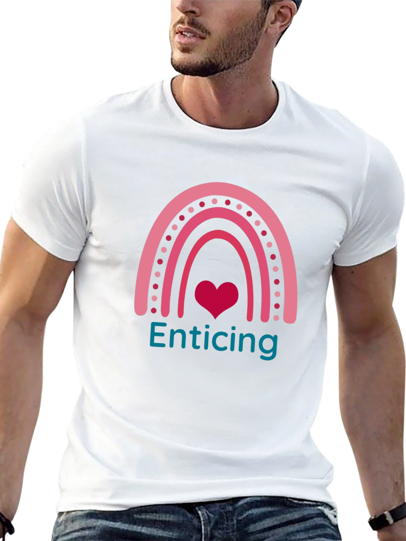 Enticing Heart Rainbow Graphic T-Shirt