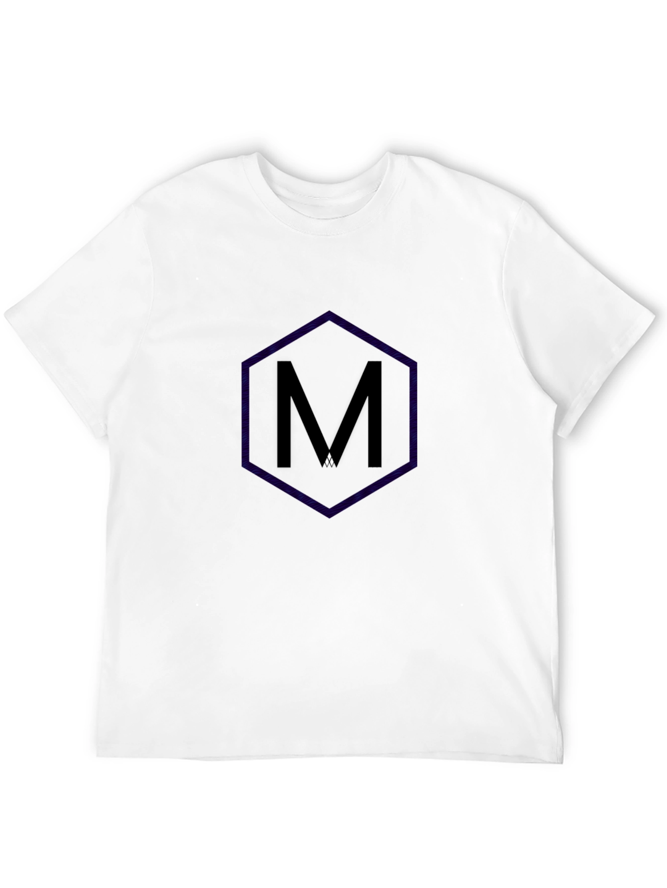 Mens Black T-Shirt with Hexagon M Design
