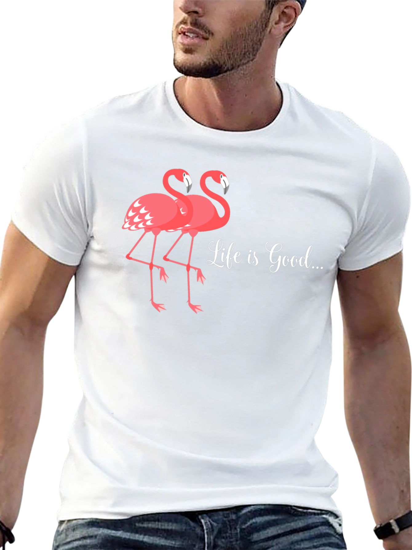 Life is Good Flamingo Graphic T-Shirt