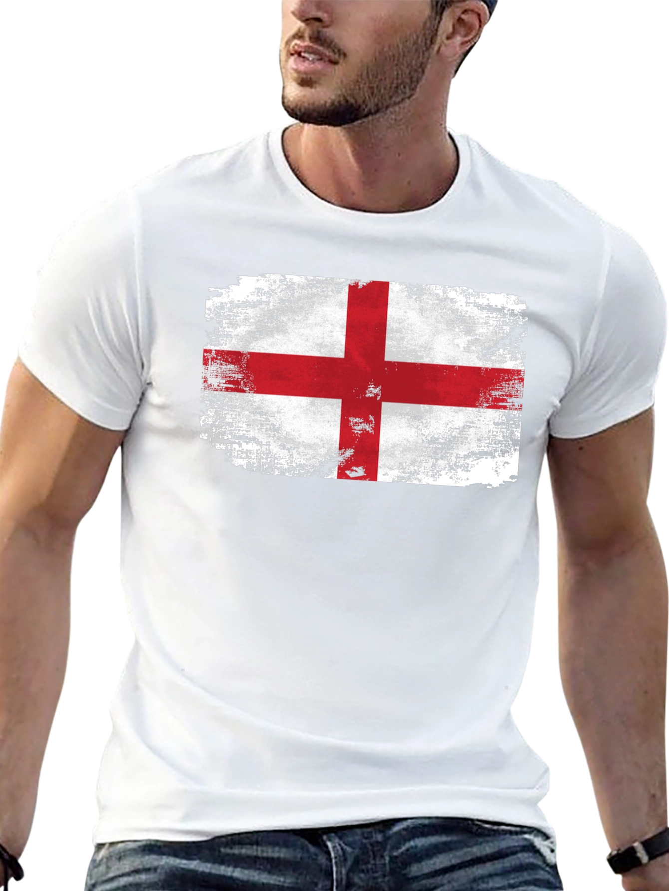 England Flag Graphic Black T-Shirt