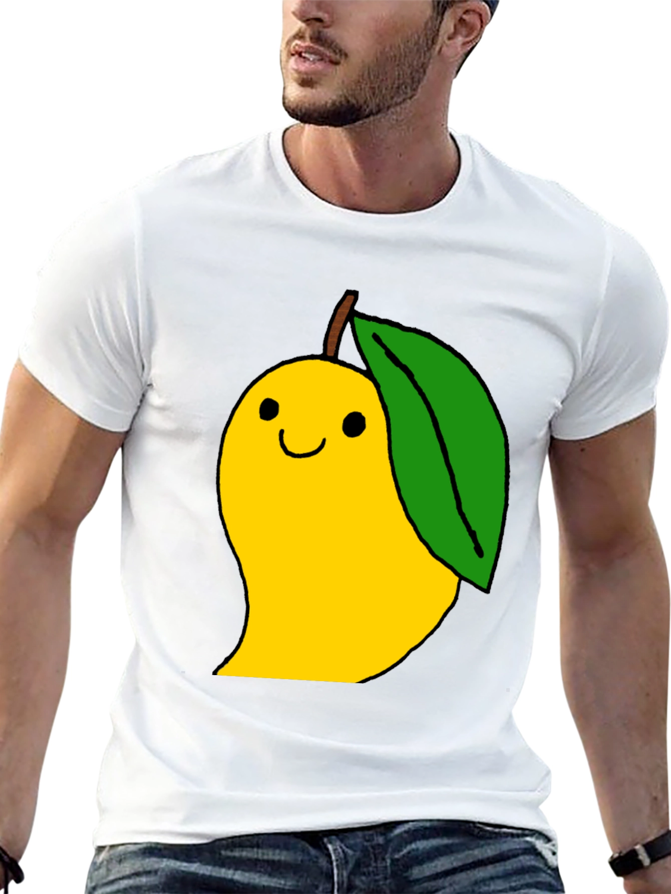Mango Cartoon Graphic Black T-Shirt