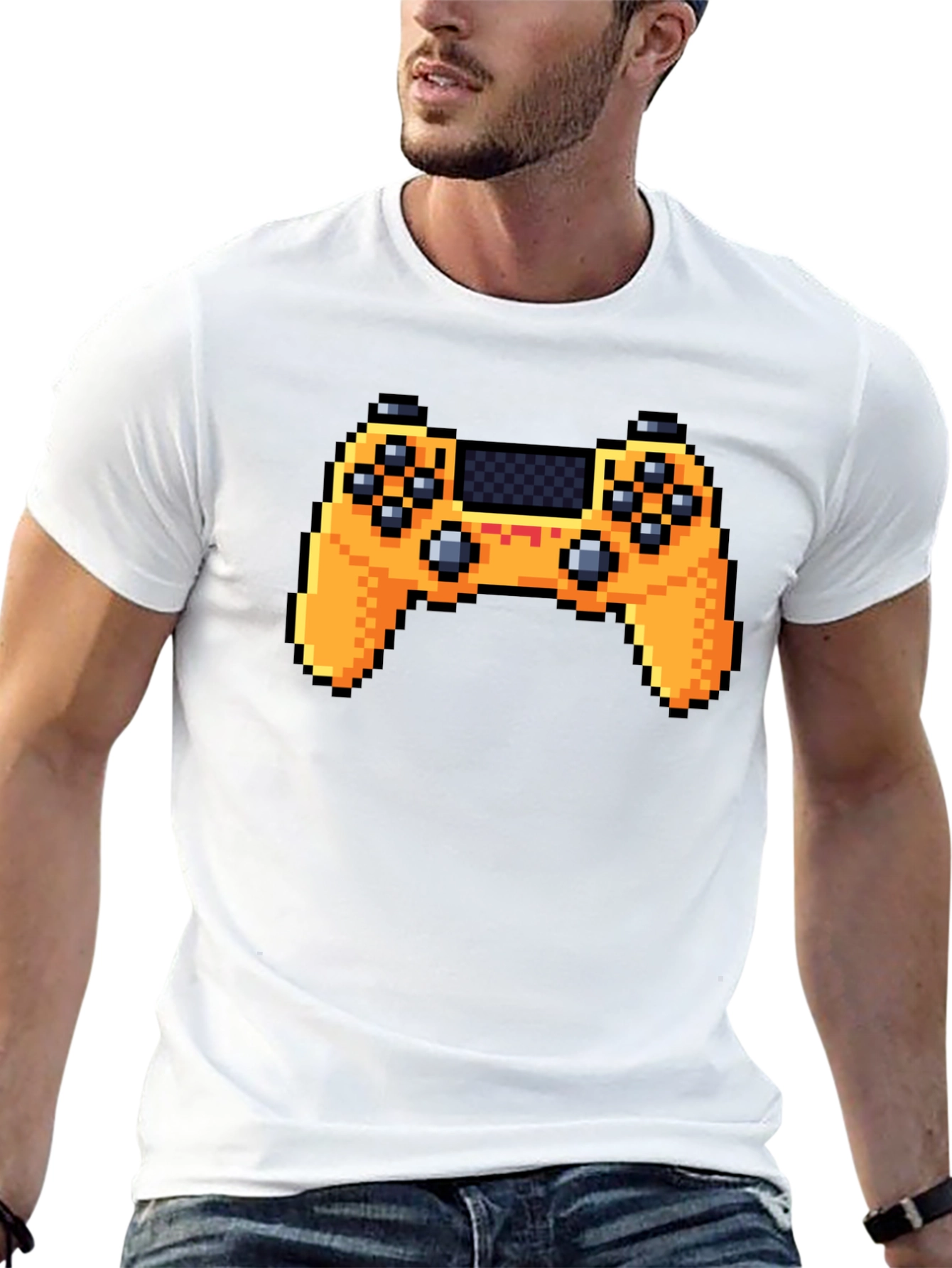 Pixel Game Controller Black T-Shirt