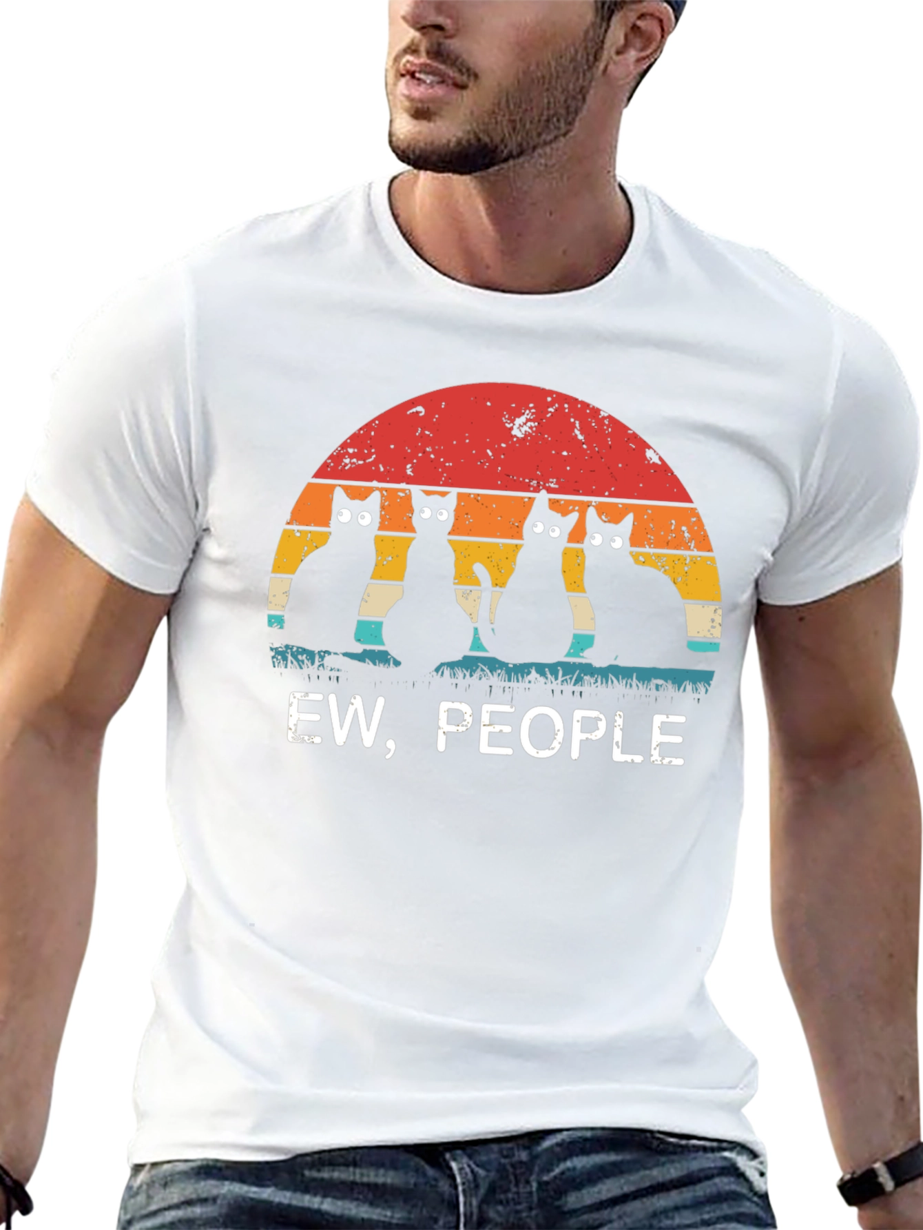 Ew People Black Cat Graphic Tee