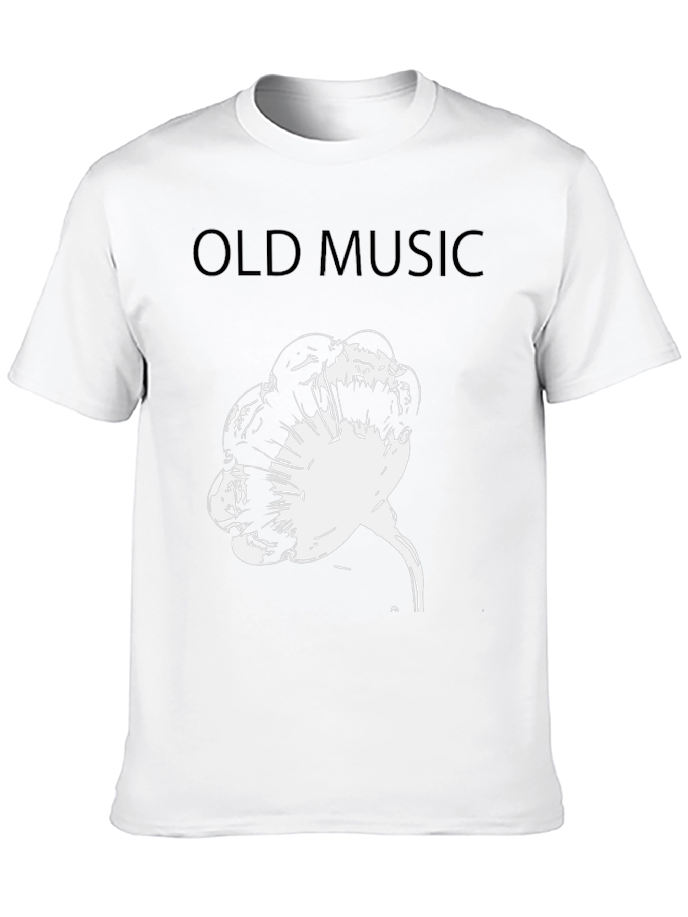 Retro Old Music Graphic Tee - Black