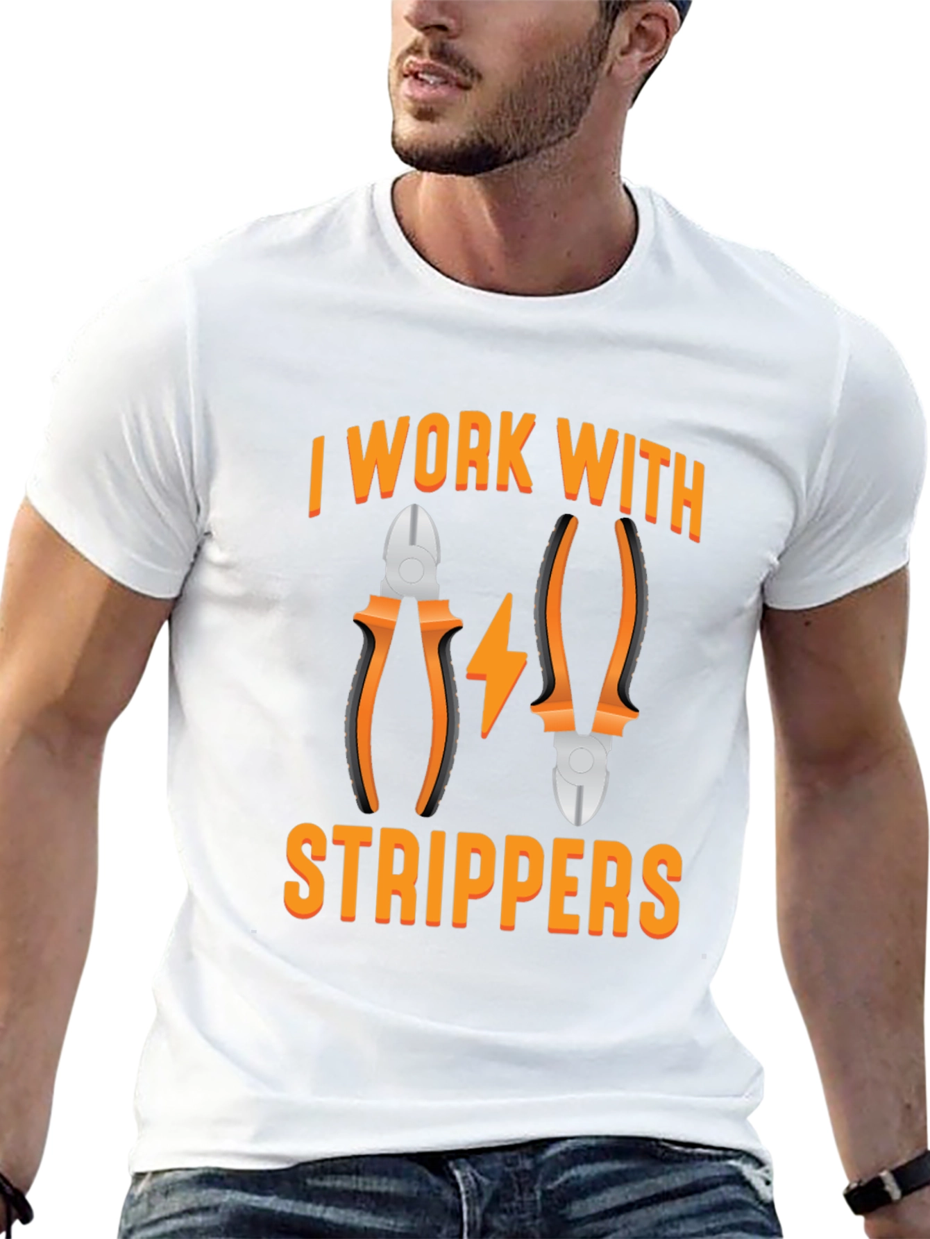 I Work With Strippers T-Shirt Electrician Humor