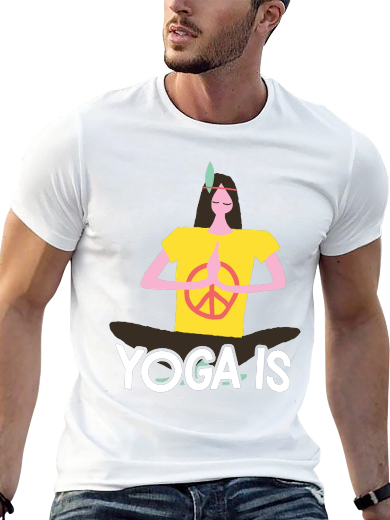 Yoga Is T-Shirt Peace Sign Graphic Tee