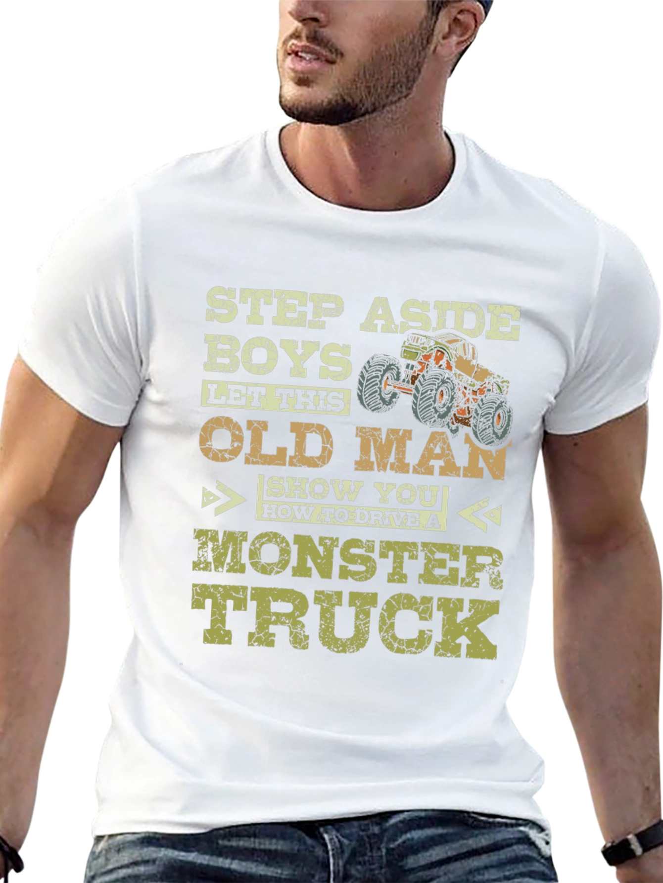 Funny Old Man Monster Truck T-Shirt