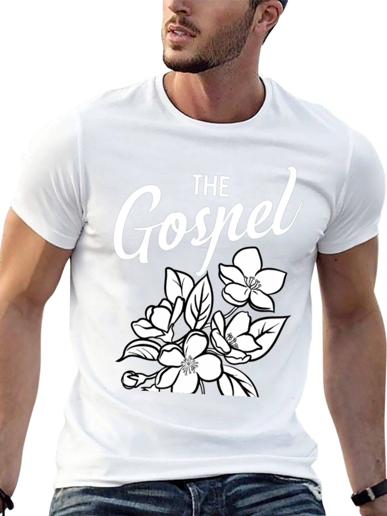 The Gospel Floral Graphic Tee - Black